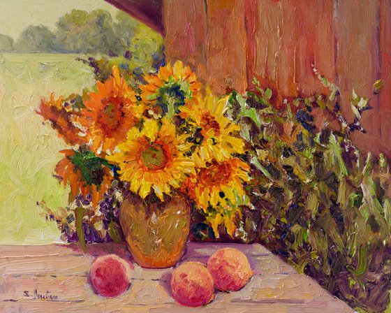Sunflowers and Peaches