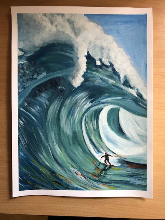 Surfer and Giant Wave