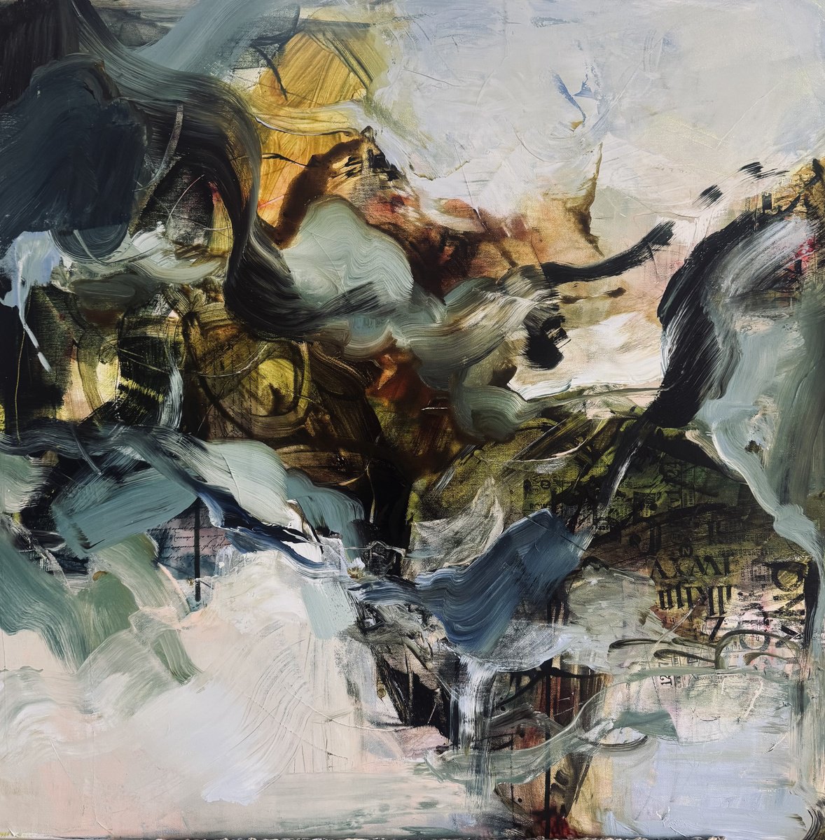 Abstract Acrylic Painting By Tatyana Bolivar, 30 X 30", - Becoming - ?, Original Artwork