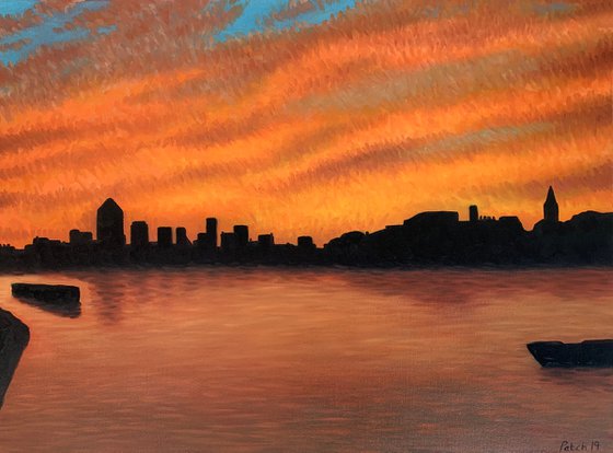River Thames at Wapping  - Canary Wharf Sunrise