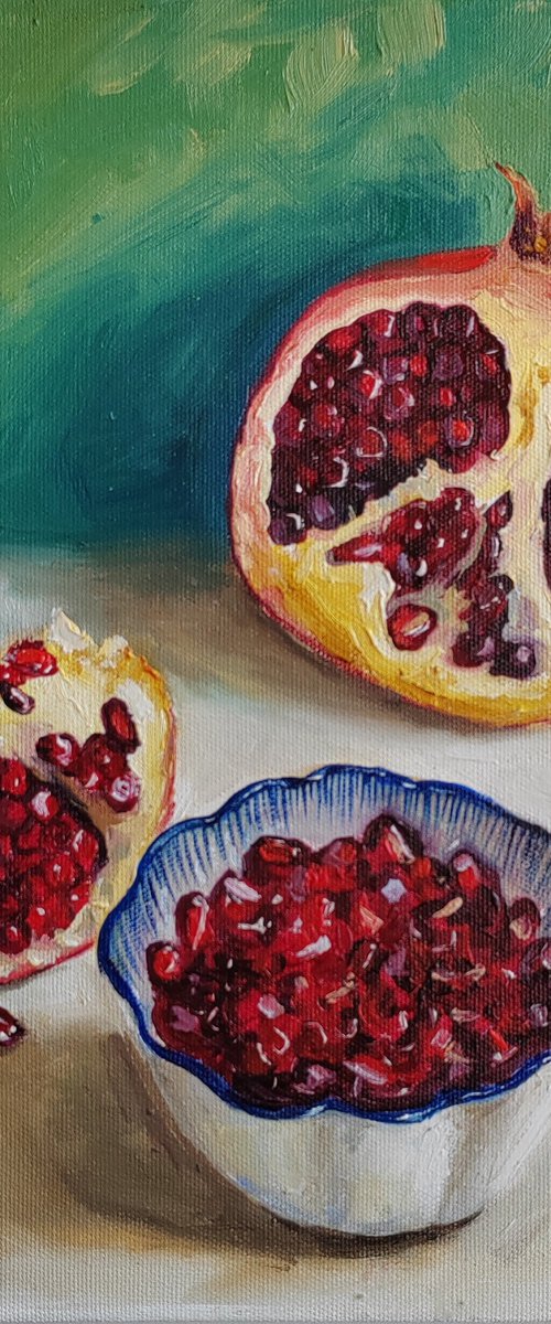 Pomegranate fruit still life by Leyla Demir