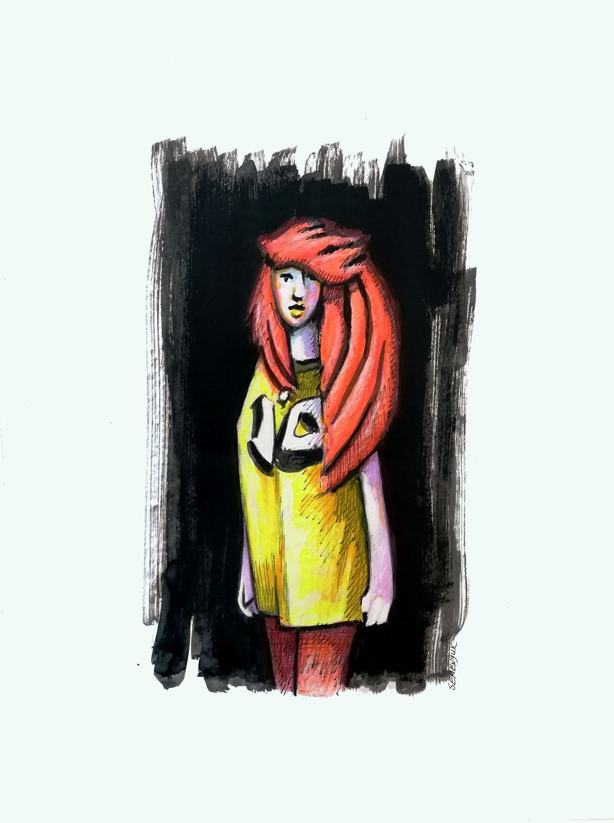 Girl with Red Hair by Evgen Semenyuk