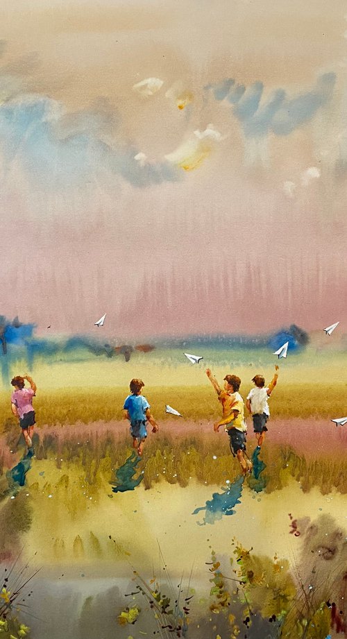 Sold Watercolor "Paper Dreams", perfect gift by Iulia Carchelan