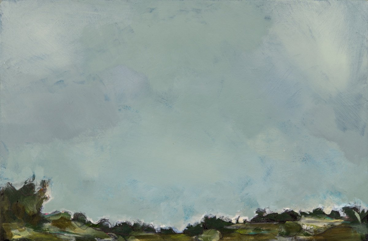 Abstract Landscape Painting By Chloe Yandell, 24 X 34, In Thought, Original Artwork