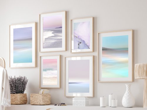 Extra Large Abstract Print Set - Sea Mist by Lynne Douglas
