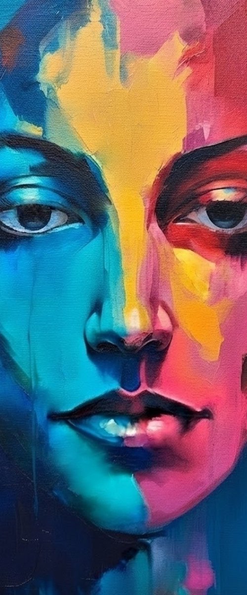 "Somewhere Else"- Abstract Portrait by Helena Wierzbicki