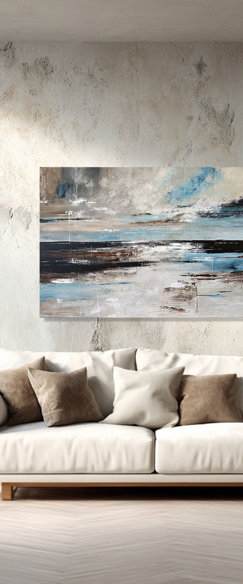 Azure Tidal Layers-Blue landscape by Tatiana Malinovscaia