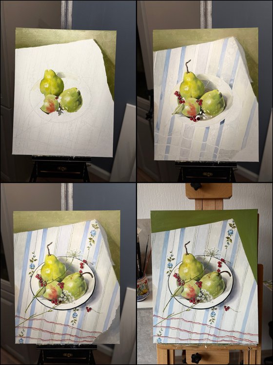 Blue symphony on the kitchen table