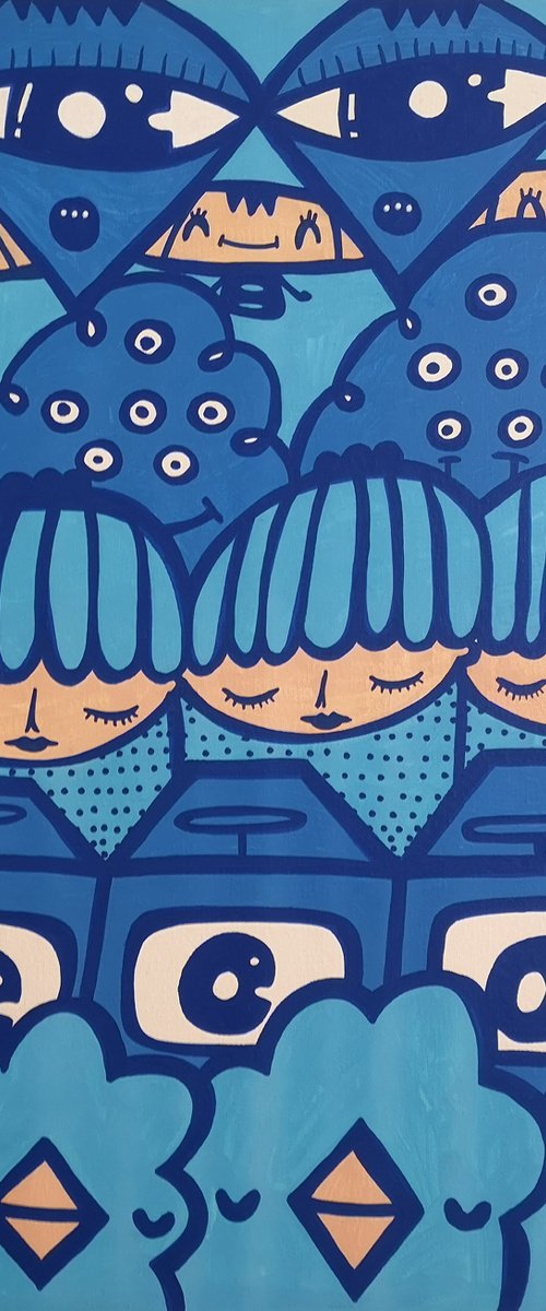 In Line - Blue by Kev Munday
