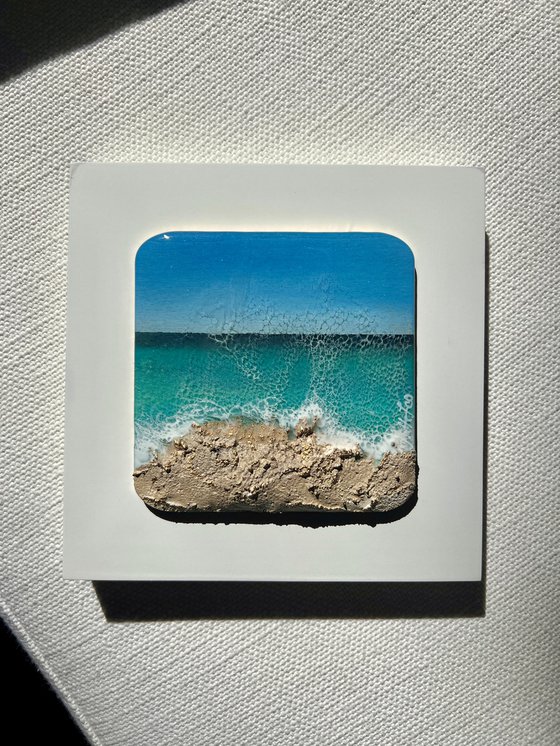 "Little wave" #16 - Miniature square painting