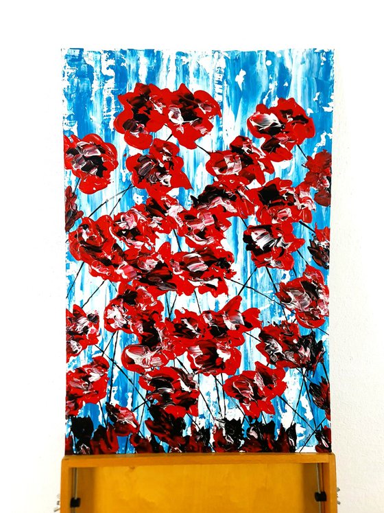Poppies On Blue 2