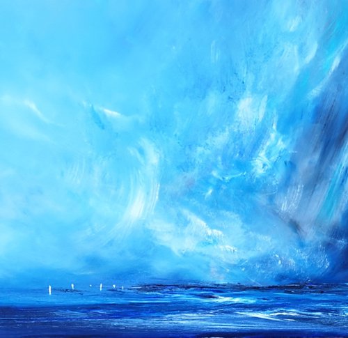 Storm - seascape, emotional, panoramic by Mel Graham