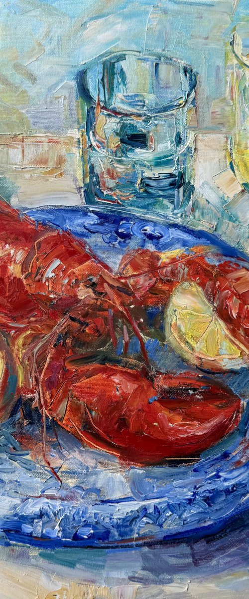 Still life with lobster by Liubou Sas