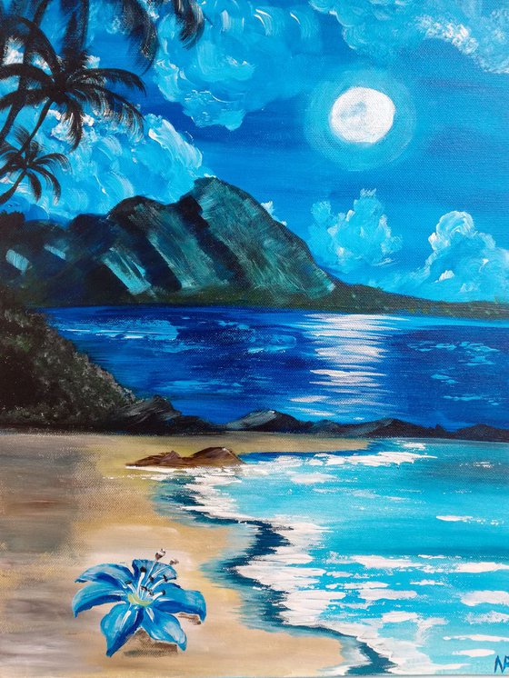 Wish You were here, OriGinal,  Impressionist acrylic Painting, Gift Idea,  Home Interior, Wall for Art,