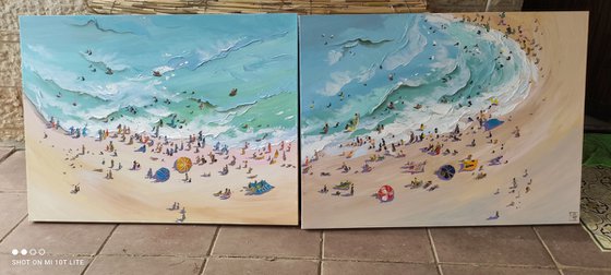 Sunny beach diptych