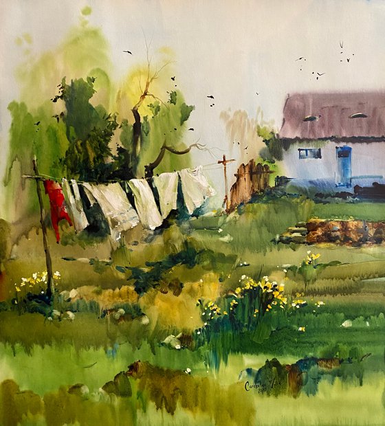Sold Watercolor "The smell of childhood", perfect gift