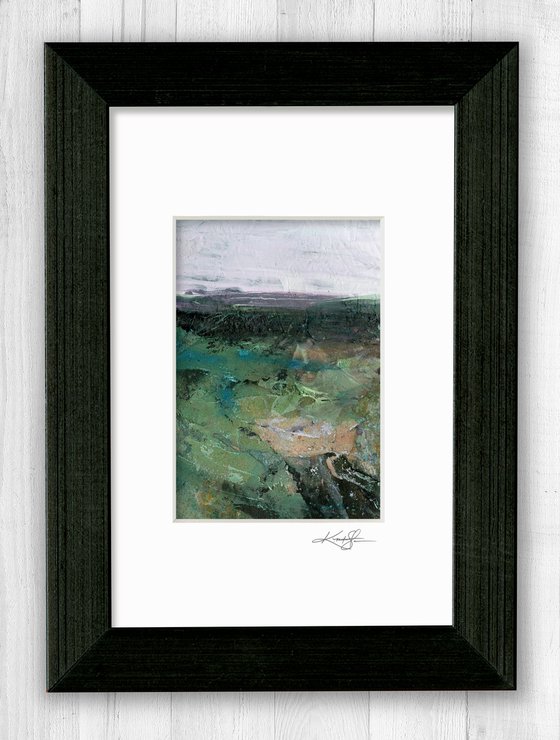 Mystical Land 402 - Small Textural Landscape painting by Kathy Morton Stanion