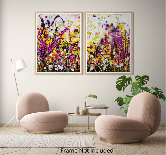 Violet Honeyday; Abstract Floral Landscape