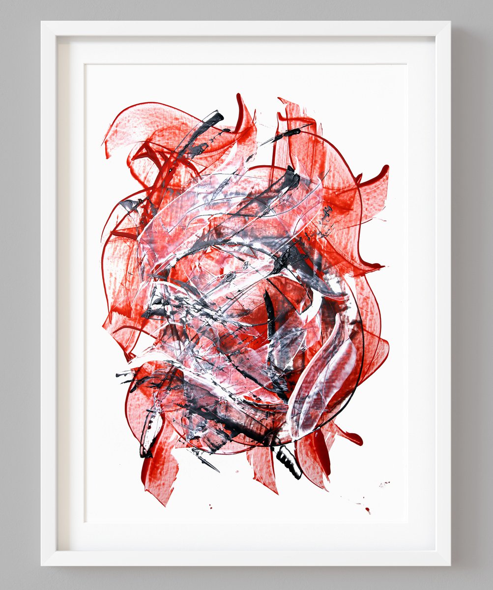 Abstract Acrylic Painting By Evgenia Makarova, 17 X 23, Abstraction N 363, Original Artwork