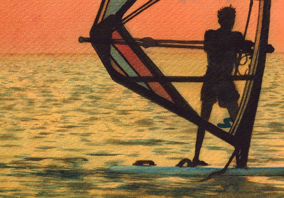 Windsurfing into the Sunset