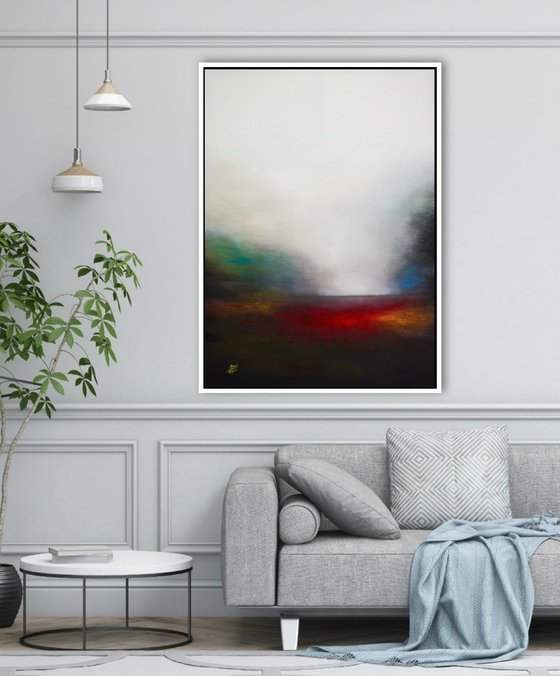 'Misty Mornings' Large Abstract Painting