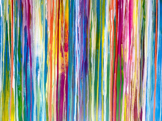 City Lights - XL LARGE,  STRIPED, MODERN, ABSTRACT ART – EXPRESSIONS OF ENERGY AND LIGHT. READY TO HANG!