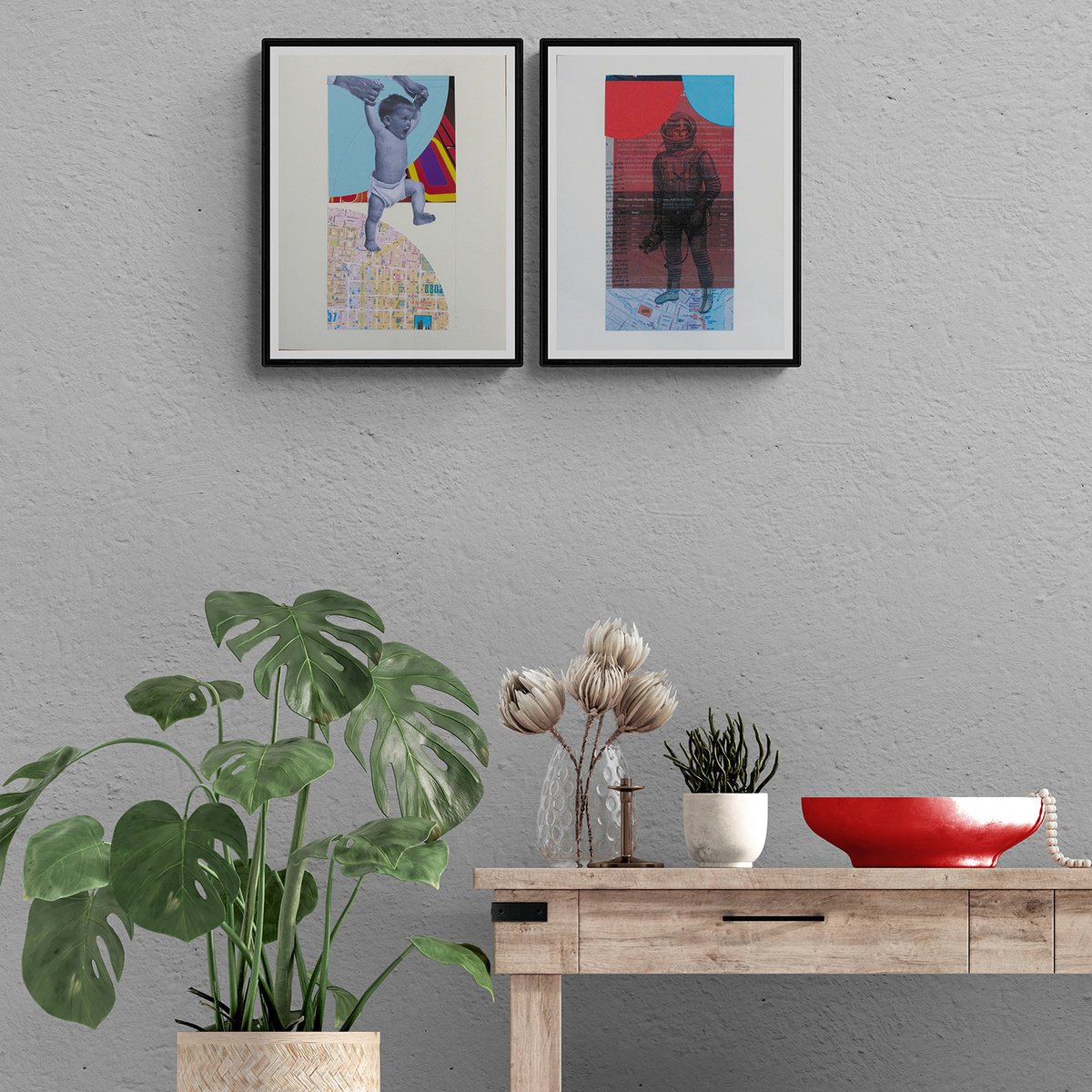 Transport Collage By Manel Villalonga, 11 X 14", 47 Geometric, Original Artwork