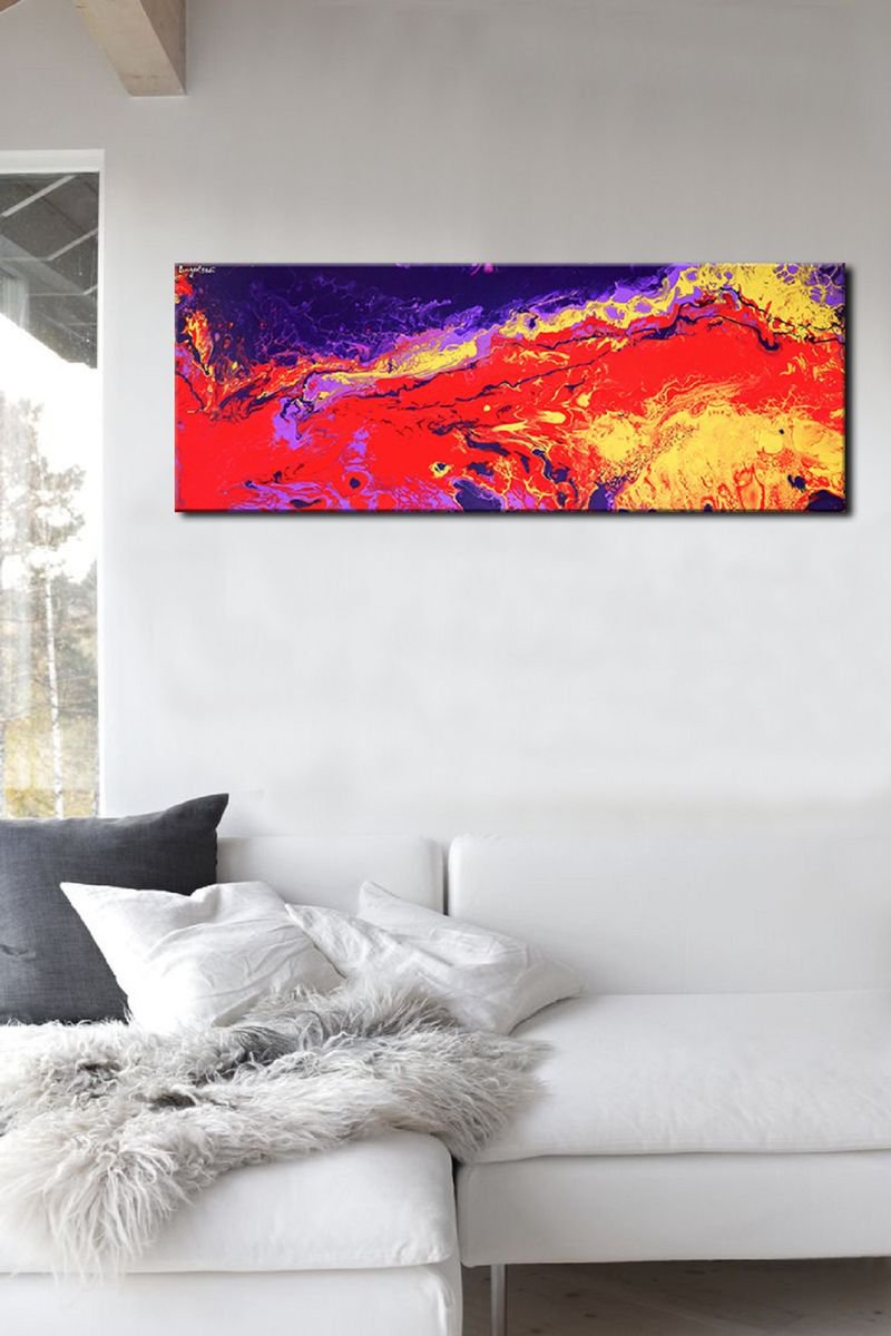 Abstract Free Flow Acrylic Pouring Medium - Into The Flame by Irina Rumyantseva