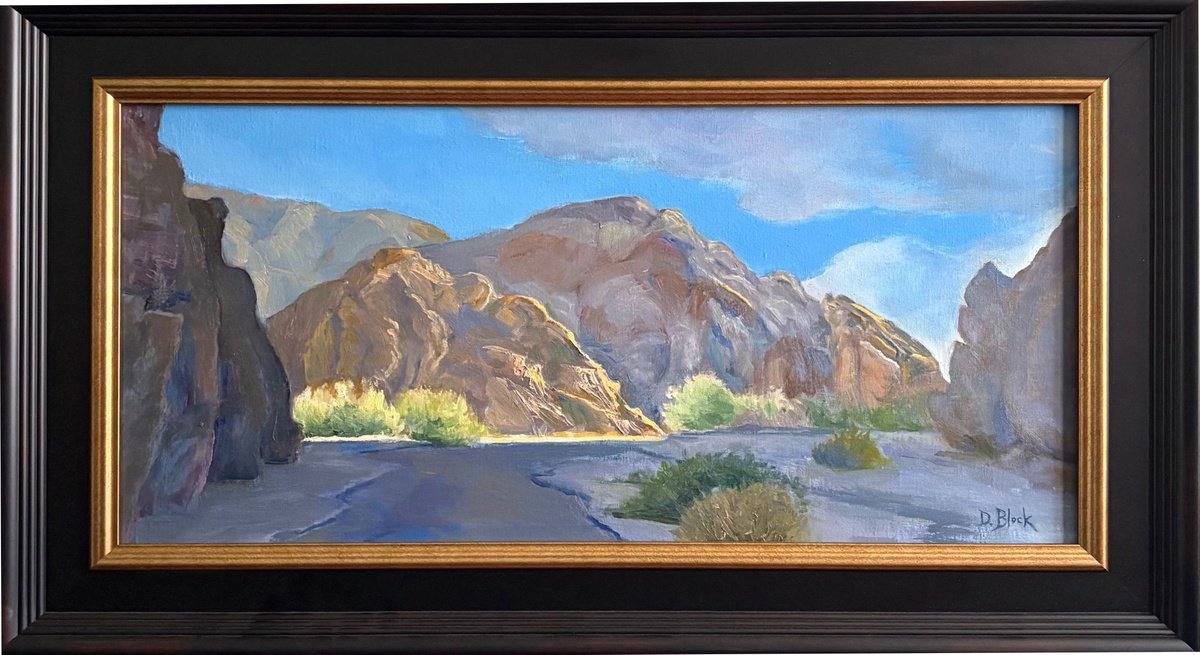 Impressionistic Landscape Oil Painting By David Block, 29 X 17, Painted Canyon, Original Artwork