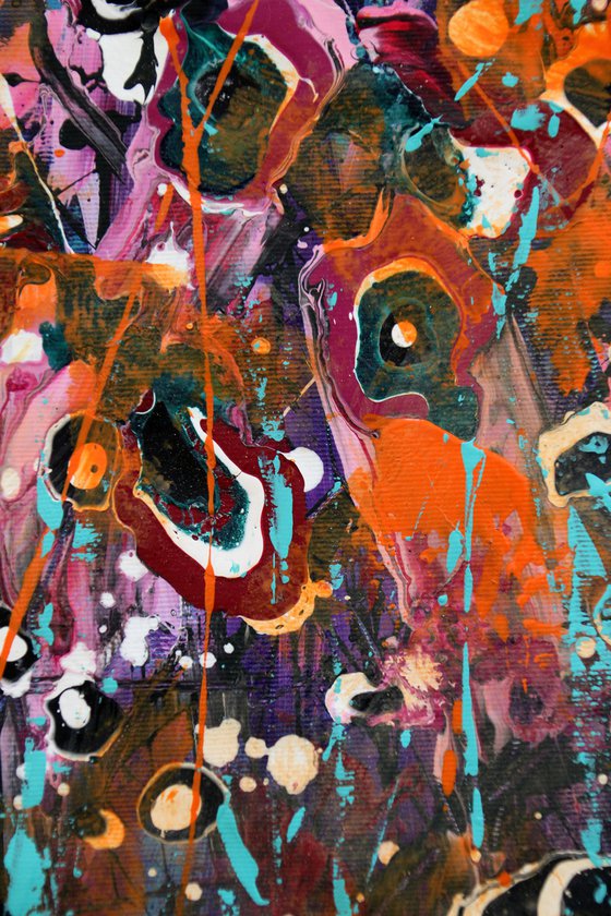Folie Des Fleurs - Super sized original abstract floral landscape