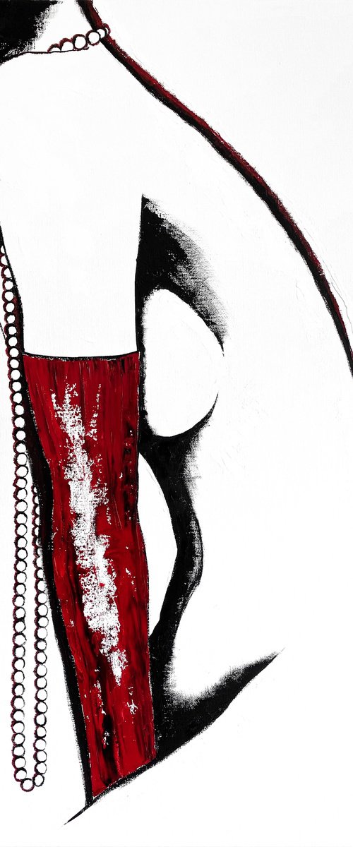 Blushing Muse in Red Gloves by Kristina Mallen