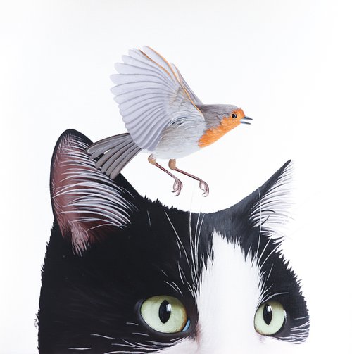 BIRD AND CAT 12 by Milie Lairie