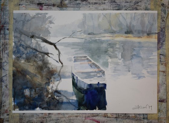 Landscape  with boat