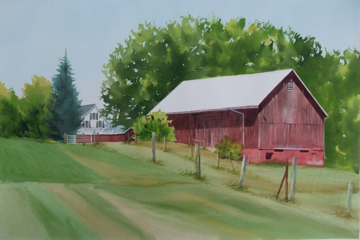 Red barn by Silvie Wright