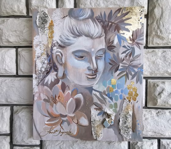 Buddha Abstract on wood