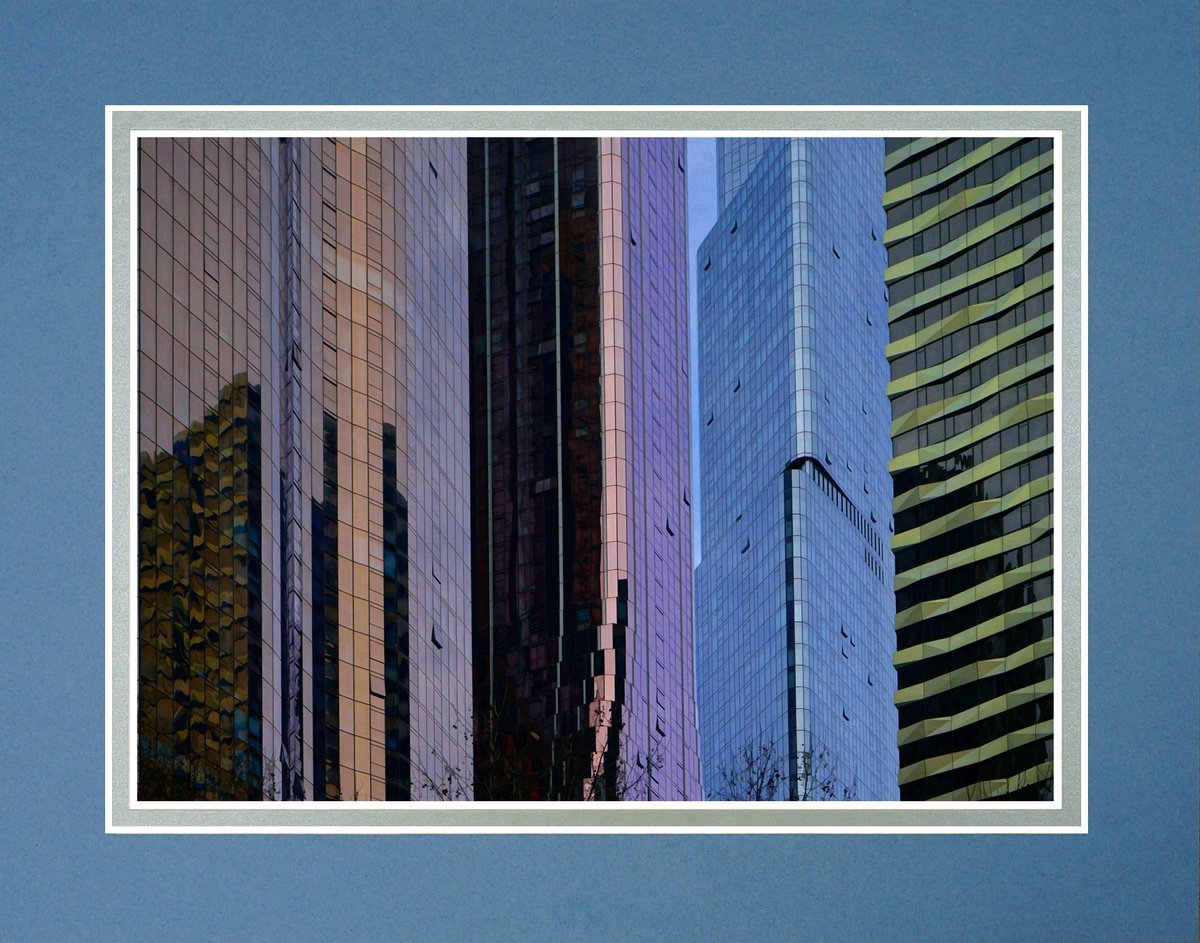 Photorealistic Cityscapes Photograph By Robin Clarke, 14 X 11", Melbourne Australia Skyline, Original Artwork