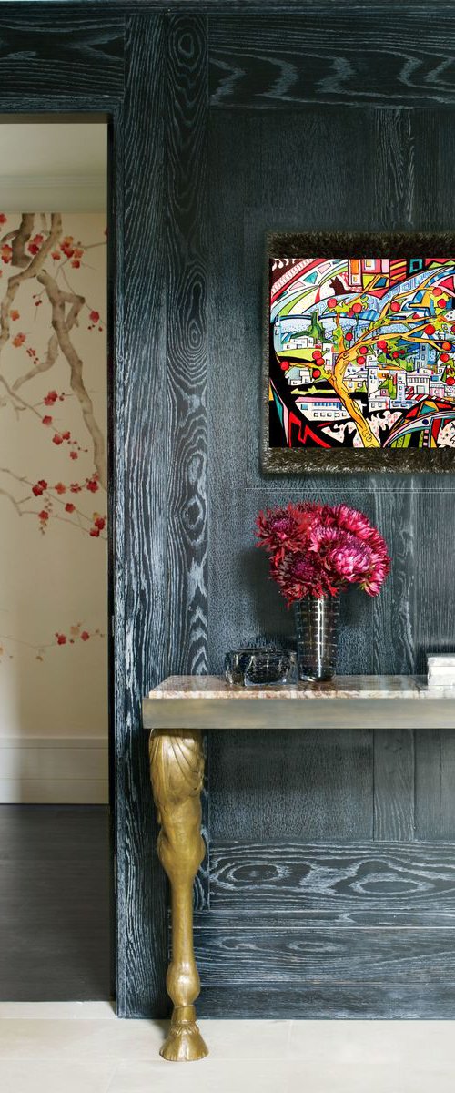 The pomegranate tree - original acrylic painting - 41 x 33 cm (16 ' x 13 ') by Carlo Toma