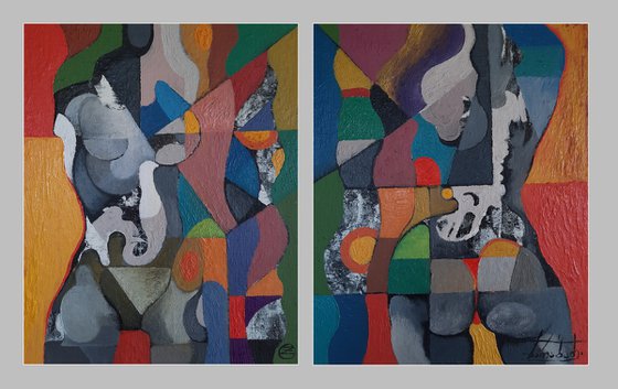 Beach volleyball. Diptych