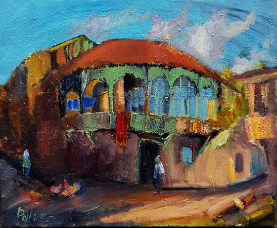Tbilisi old street (60x50cm, oil painting, ready to hang)