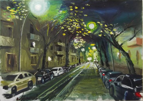 Berlin Night Street by Ion Sheremet