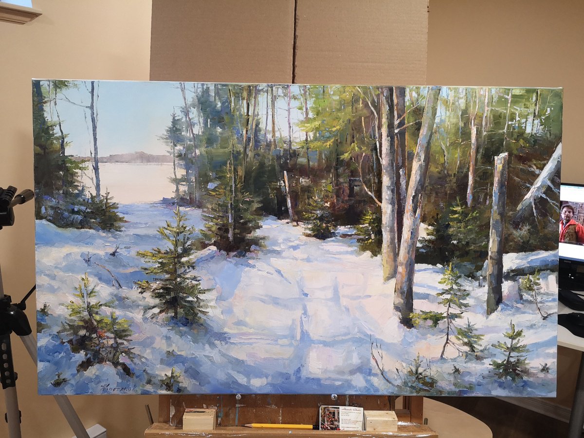 The Path To The Frozen Lake By Alexander Koltakov, 40 X 24, Artwork For Sale On Artfinder