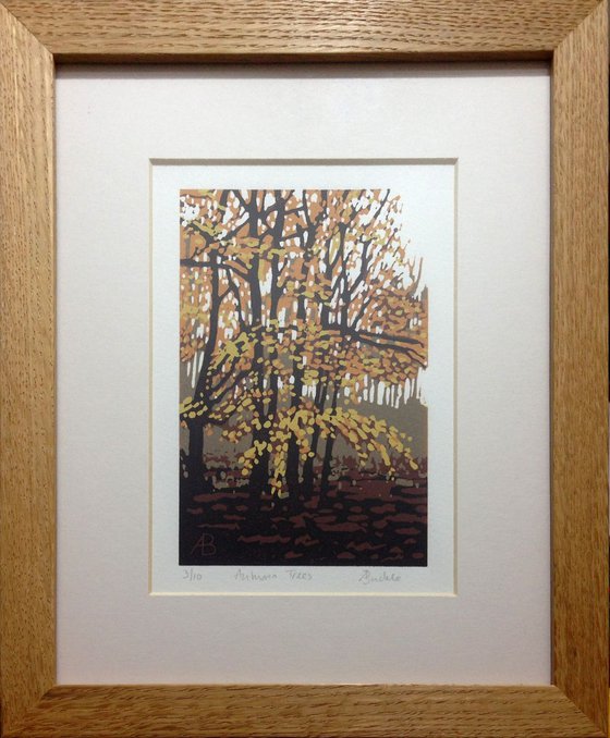 Autumn Trees, framed