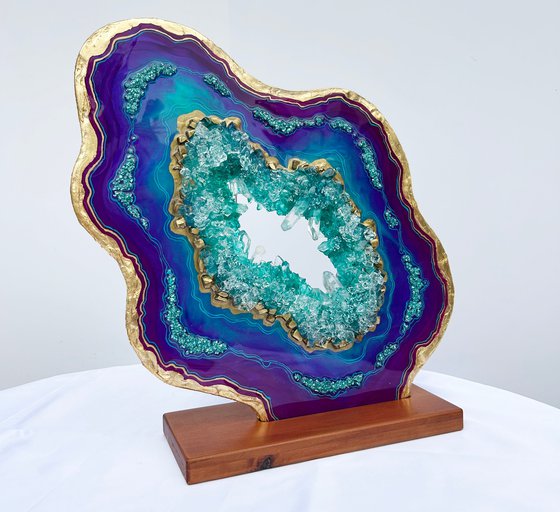 Geode Slice "Malachite purple"