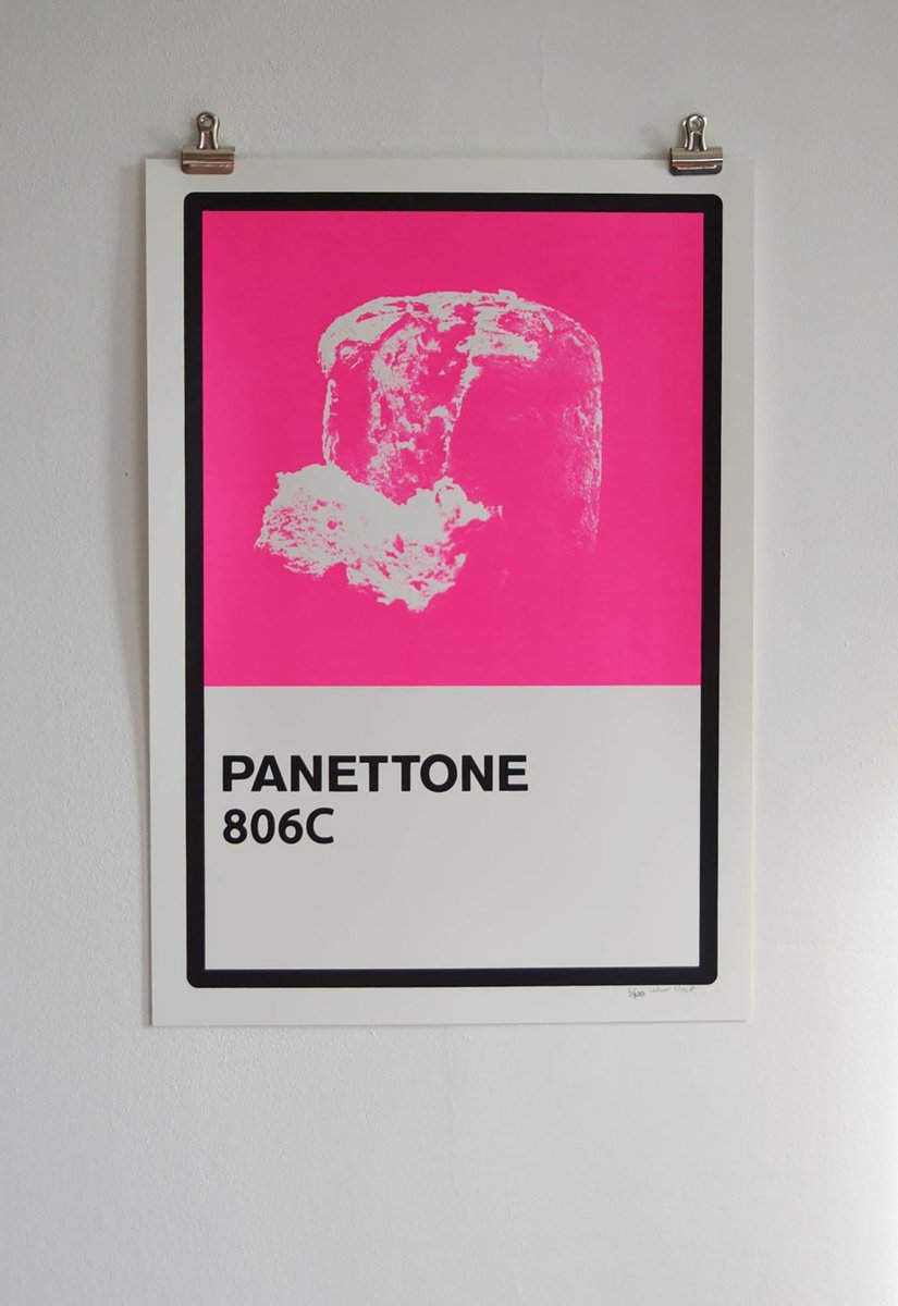 Graphic Screenprint , Panettone 806C By Colour Black, 14 X 20, Artwork For Sale On Artfinder