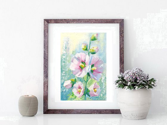 Mallow flowers painting