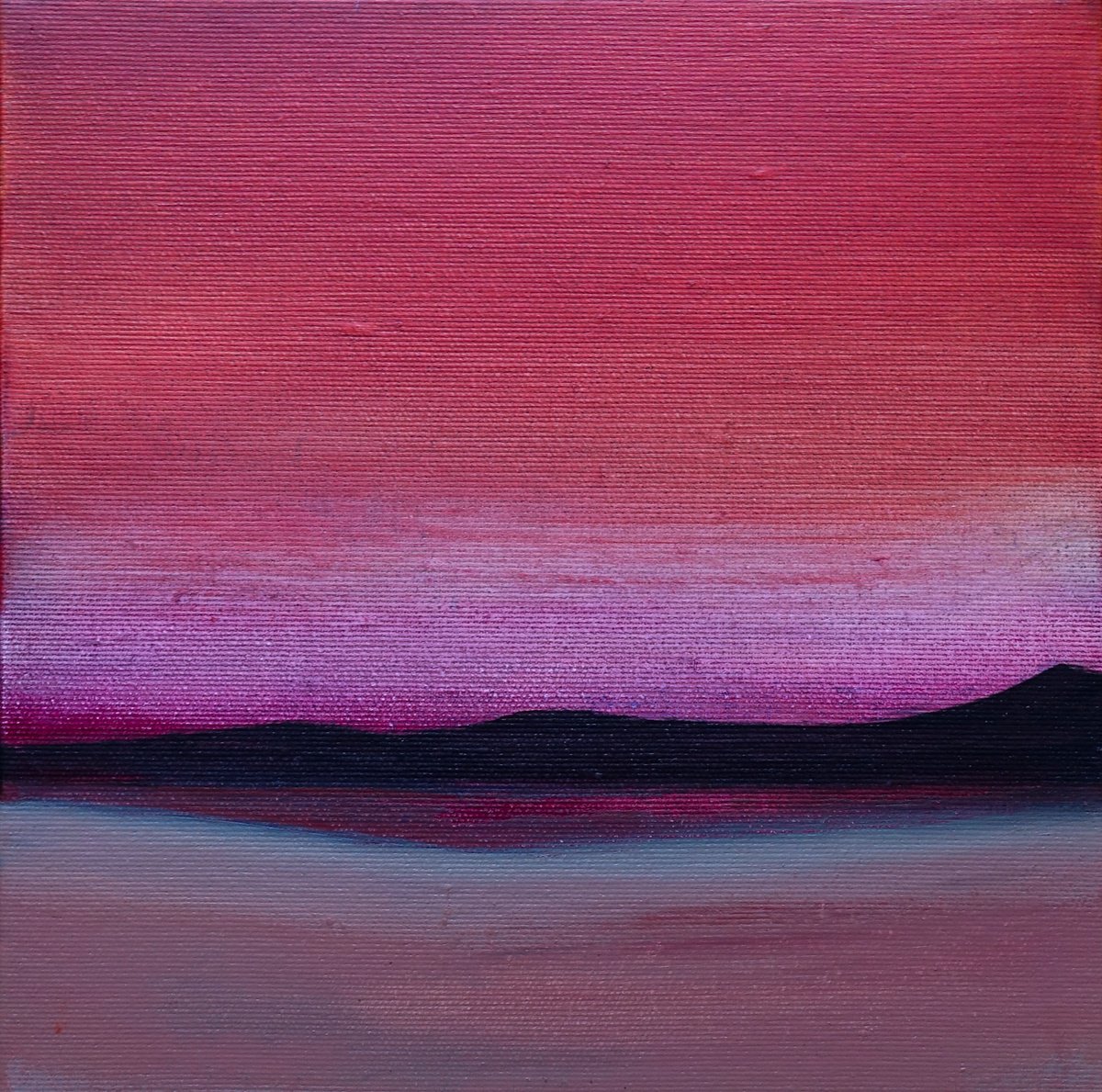 Abstract Landscape Acrylic Painting By Pier Maurizio Greco, 9 X 9", Mondi N. 18, Original Artwork