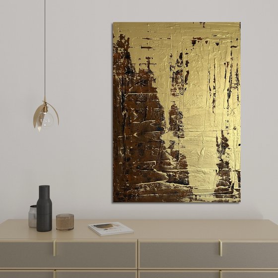 Greengold on brown 70x50