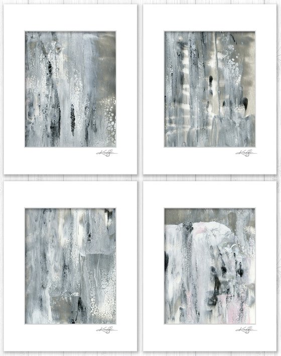 Song Of The Journey Collection 17 - 4 Abstract Paintings in mats by Kathy Morton Stanion