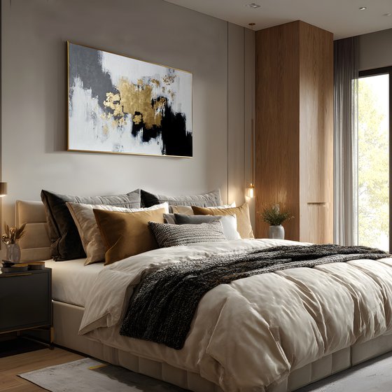 Black and white with gold