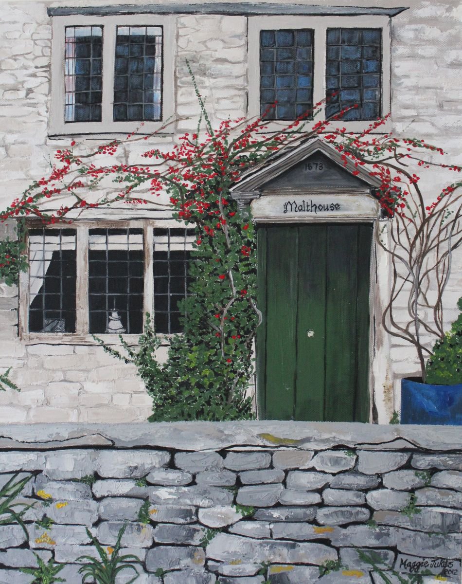 Photorealistic Oil Painting , Cotswolds Cottage By Maggie Jukes, 12 X 16, Artwork For Sale On Artfinder